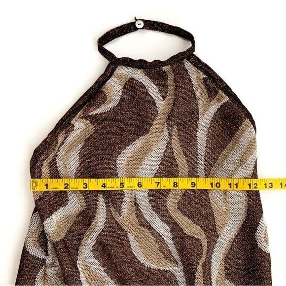 Zara Metallic Jacquard Halter Maxi Dress NWT Small - Picture 5 of 8